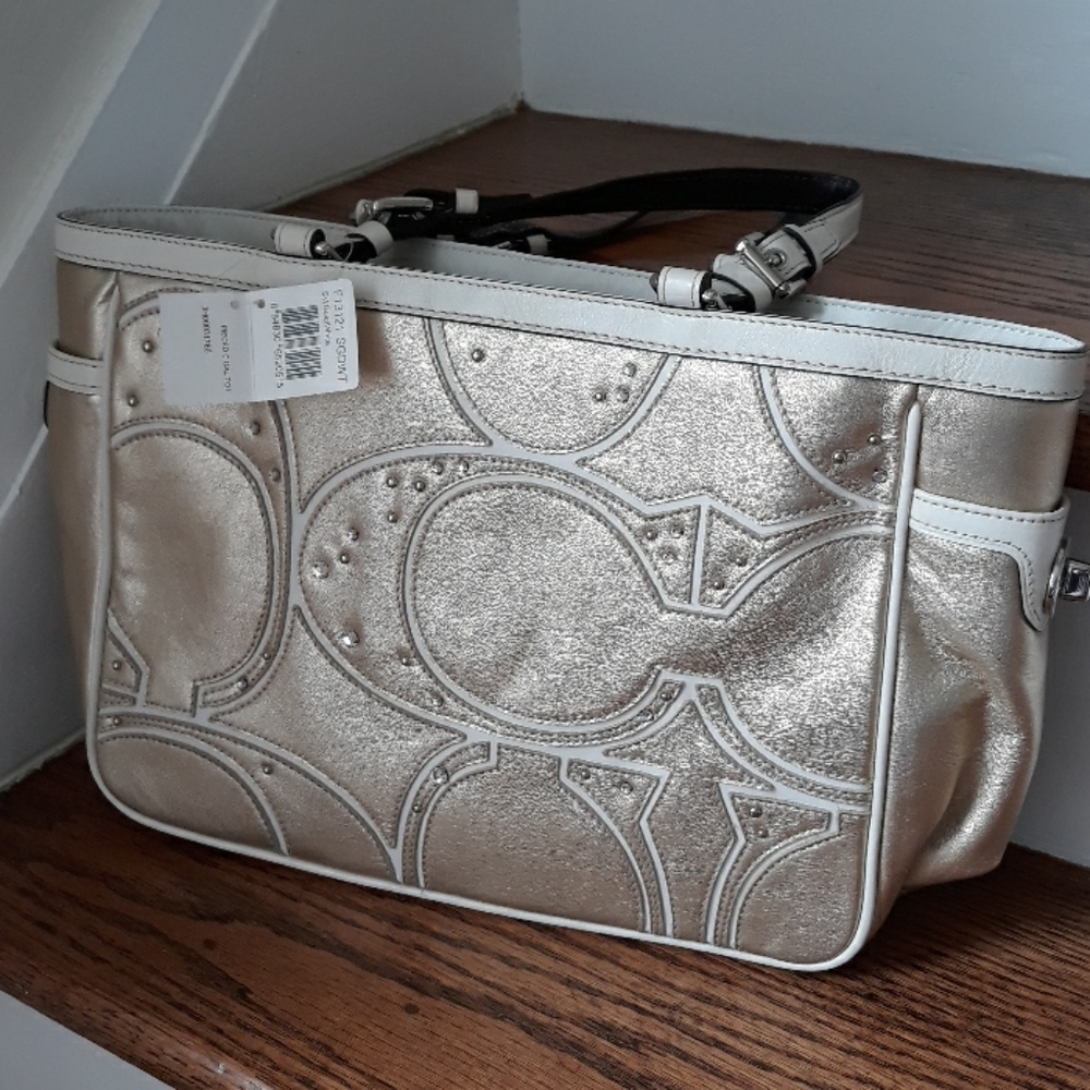 NWT Coach Gold Pieced C Gallery Tote
